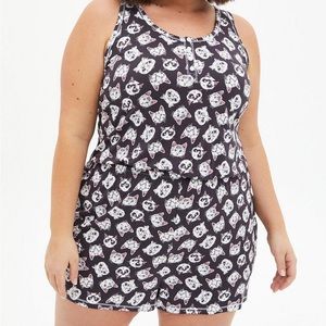 Torrid cat print sleep romper size 2